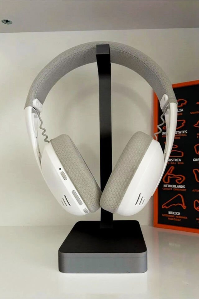 Siyah Gamer Kulaklık Standı - Dekoratif Kulaklık Tutucu 24cm