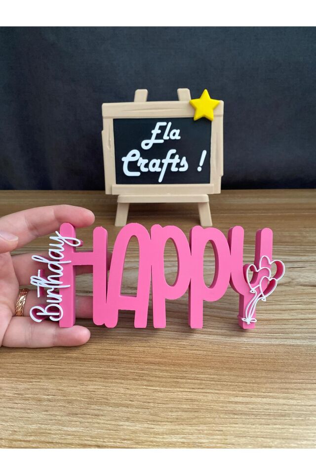 3D “Happy Birthday” Yazısı Balon Süslemeli – Doğum Günü Pasta ve Masa Dekoru, Parti Aksesuarı