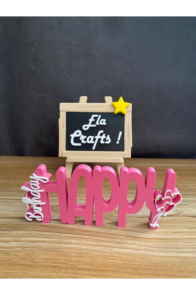 3D “Happy Birthday” Yazısı Balon Süslemeli – Doğum Günü Pasta ve Masa Dekoru, Parti Aksesuarı