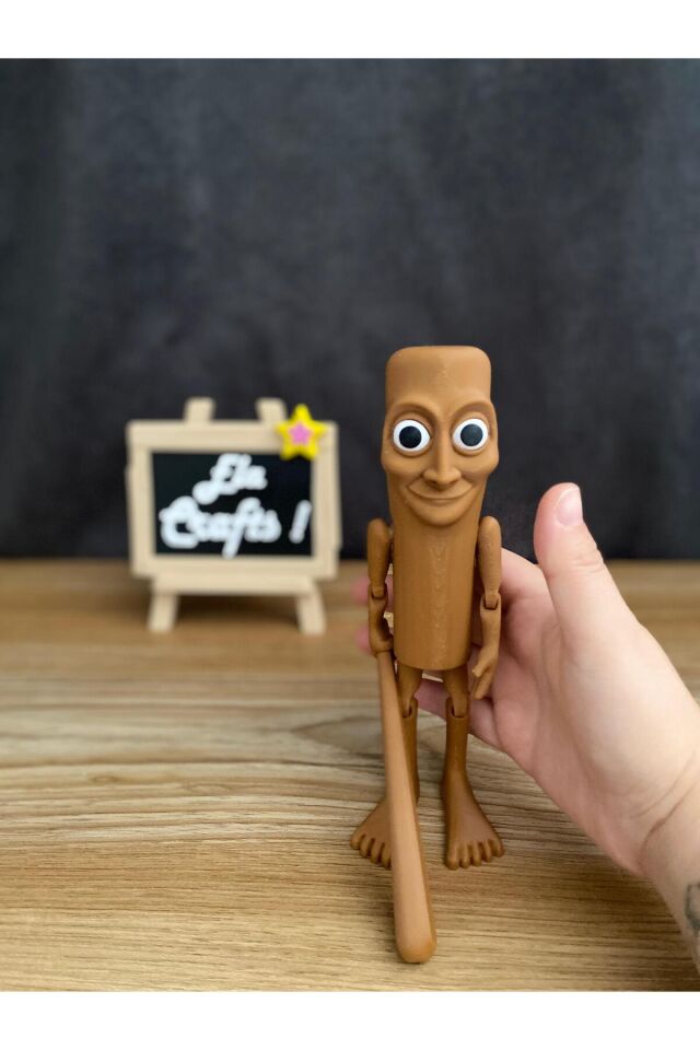 3D Eklemleri Oynayan “Tung Tung Sahur” Figür – Hareketli Biblo / Dekoratif Oyuncak