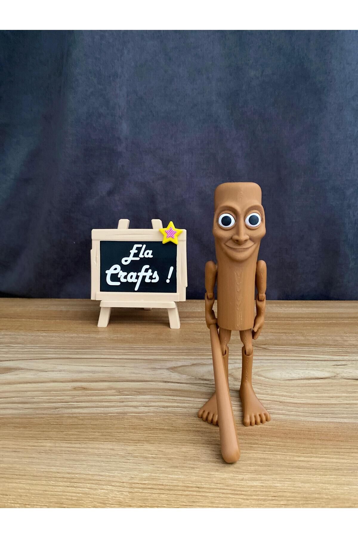 3D Eklemleri Oynayan “Tung Tung Sahur” Figür – Hareketli Biblo / Dekoratif Oyuncak