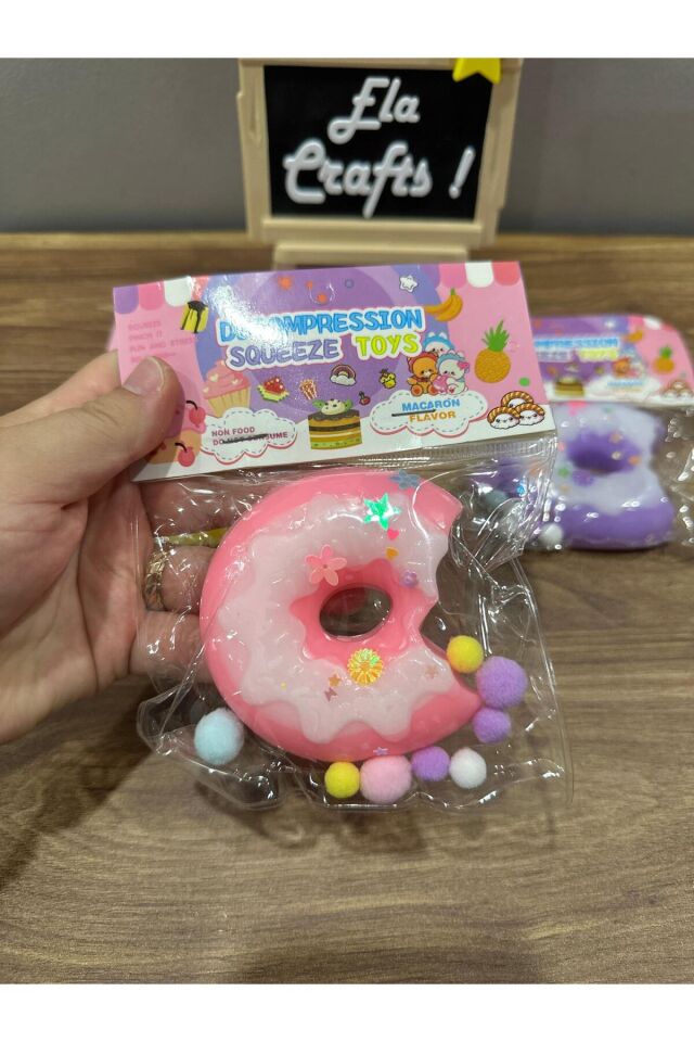 Donut Şeklinde Squishy | Tatlı Görünümlü Yumuşak Stres Oyuncağı