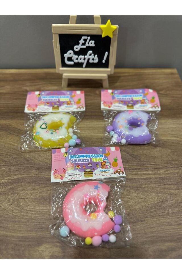 Donut Şeklinde Squishy | Tatlı Görünümlü Yumuşak Stres Oyuncağı