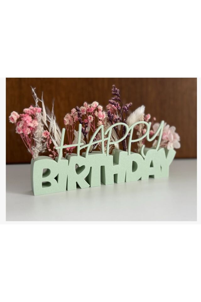 3D Happy Birthday Yazısı – Doğum Günü Masa Süsü | El Yapımı Dekoratif Obje