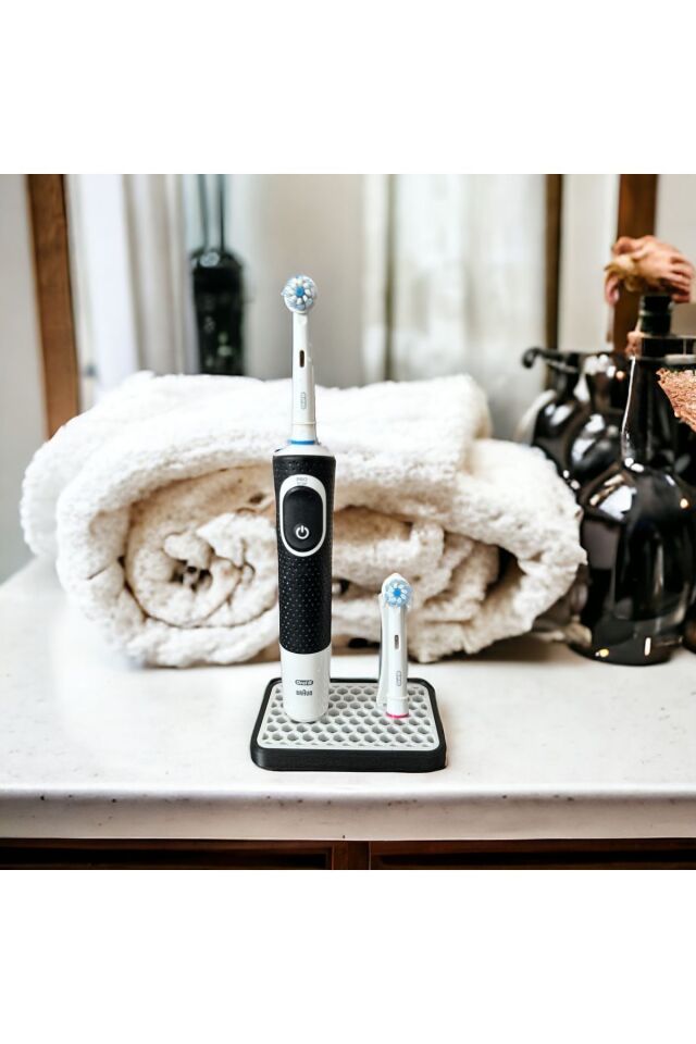 Şarjlı ve Pilli Diş Fırçası Tutucu - Banyo Düzenleyici - Diş Fırçası Makina Standı