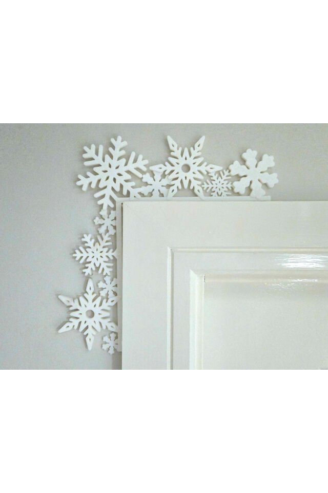 Kar Tanesi Kapı Köşe Süsü – Yılbaşı Temalı Dekoratif Köşe Aksesuarı