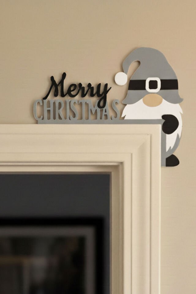 Yılbaşı Kapı Üstü Süsü – Merry Christmas Gnom Tasarım Dekor