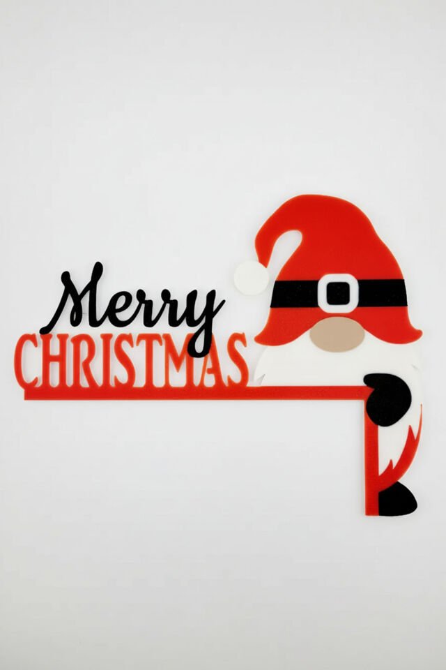 Yılbaşı Kapı Üstü Süsü – Merry Christmas Gnom Tasarım Dekor