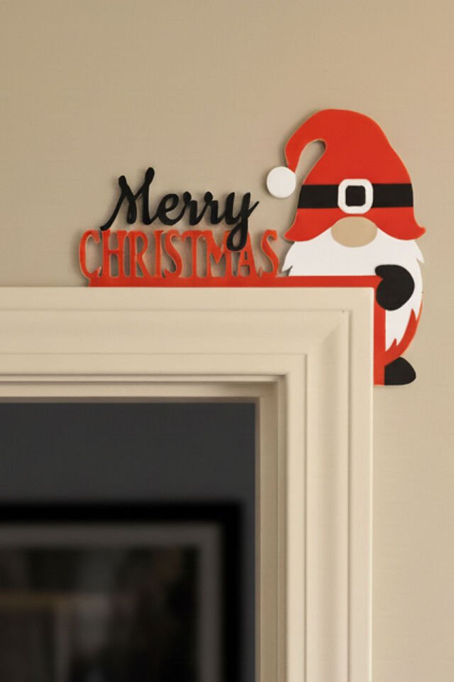 Yılbaşı Kapı Üstü Süsü – Merry Christmas Gnom Tasarım Dekor