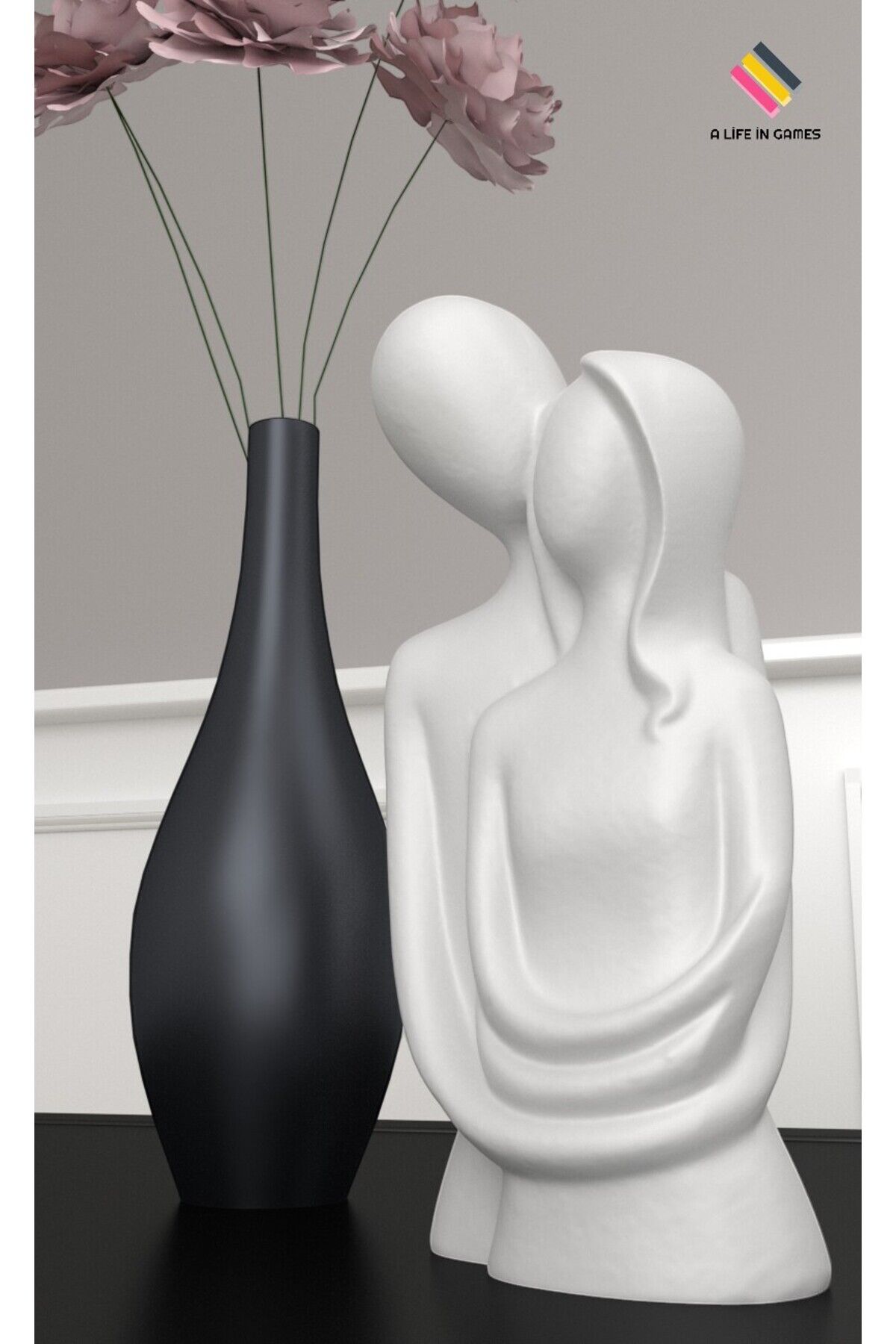 Sarılan Romantik Sevgililer- Aşıklar Biblo süs dekorasyon hediyelik ev ofis