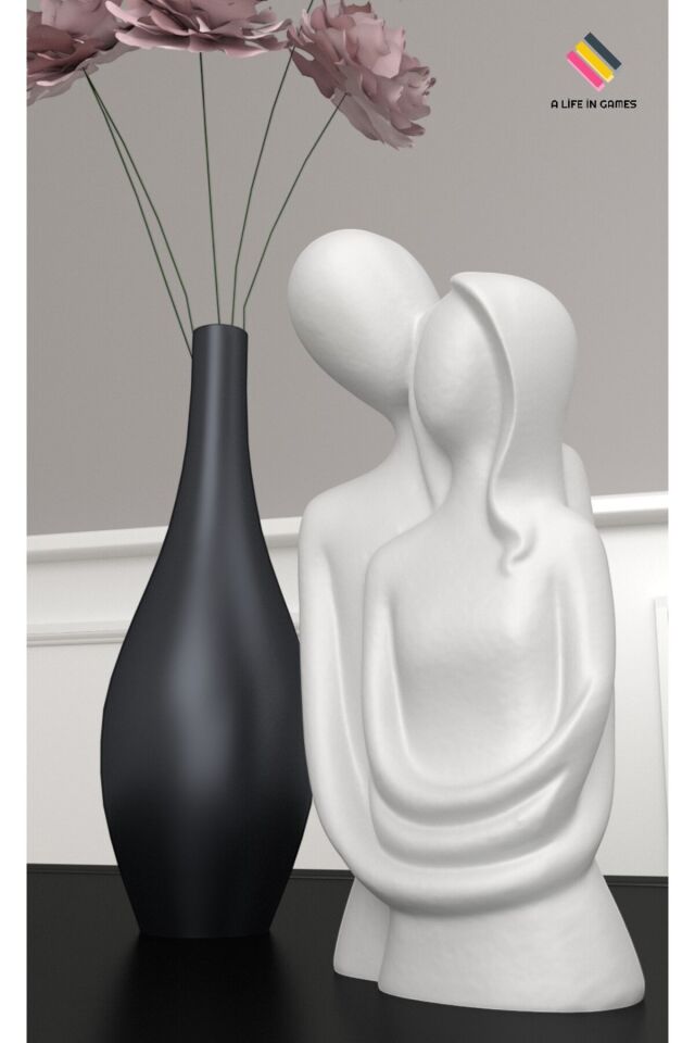 Sarılan Romantik Sevgililer- Aşıklar Biblo süs dekorasyon hediyelik ev ofis