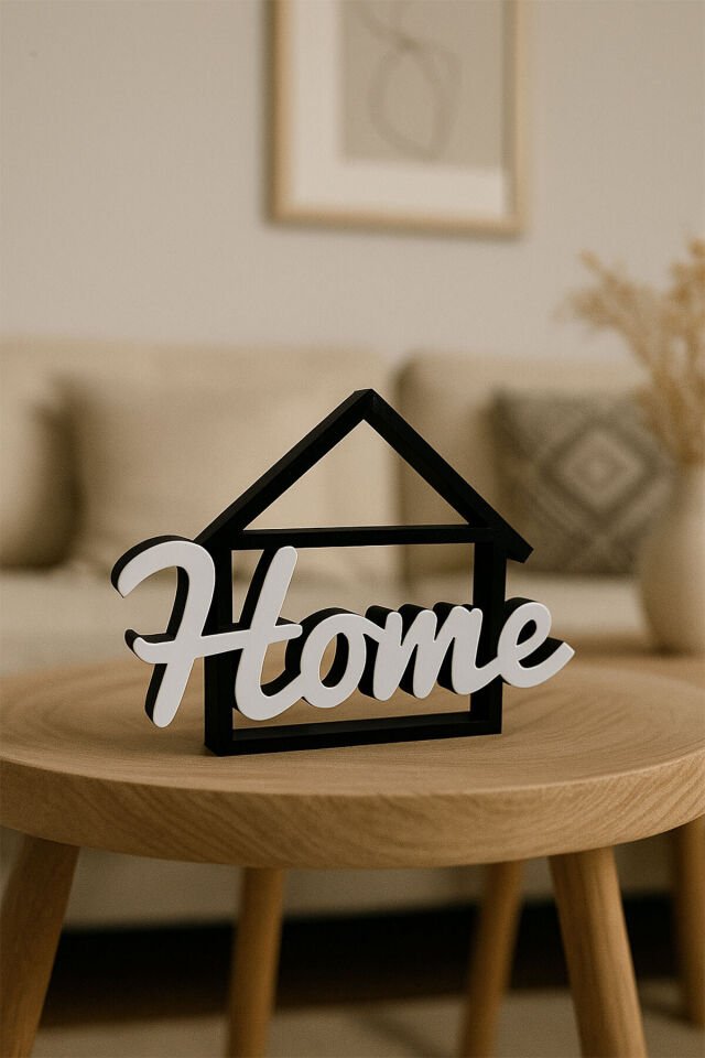 Home Yazılı Şık Ev Figürü – Modern Dekoratif Aksesuar