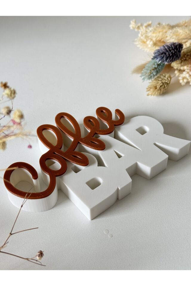 3D Kahve Köşesi Coffee Bar Dekoratif Obje Biblo