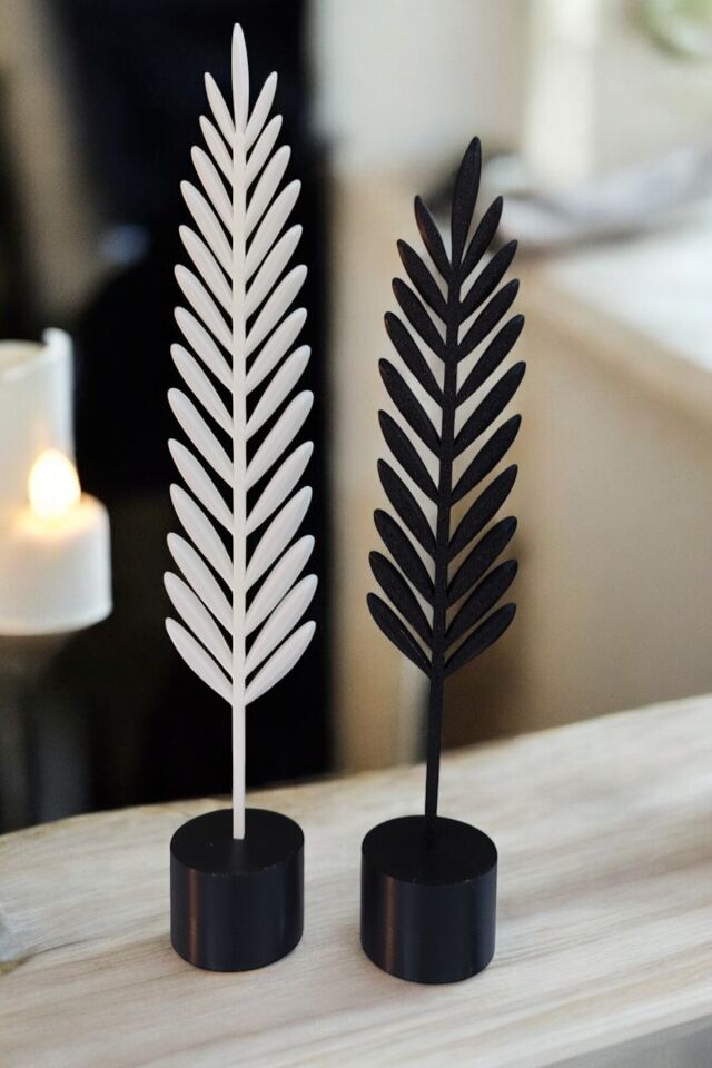 Dekoratif Modern Tüy Yaprak Takımı Ev Dekorasyonu İçin Şık ikili Aksesuar
