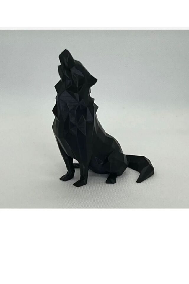 Masaüstü Biblo Bozkurt Uluyan Kurt Siyah ve Beyaz 2 Adet