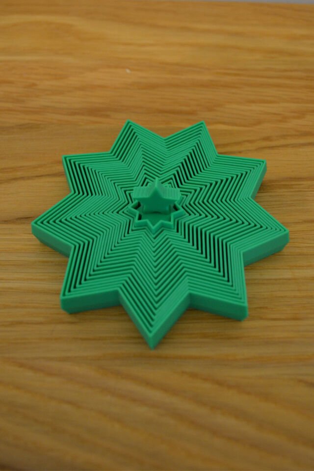 Hareketli Katmanlı Yıldızlı Yılbaşı Ağacı – Masaüstü Yılbaşı Dekoru & Fidget Oyuncak