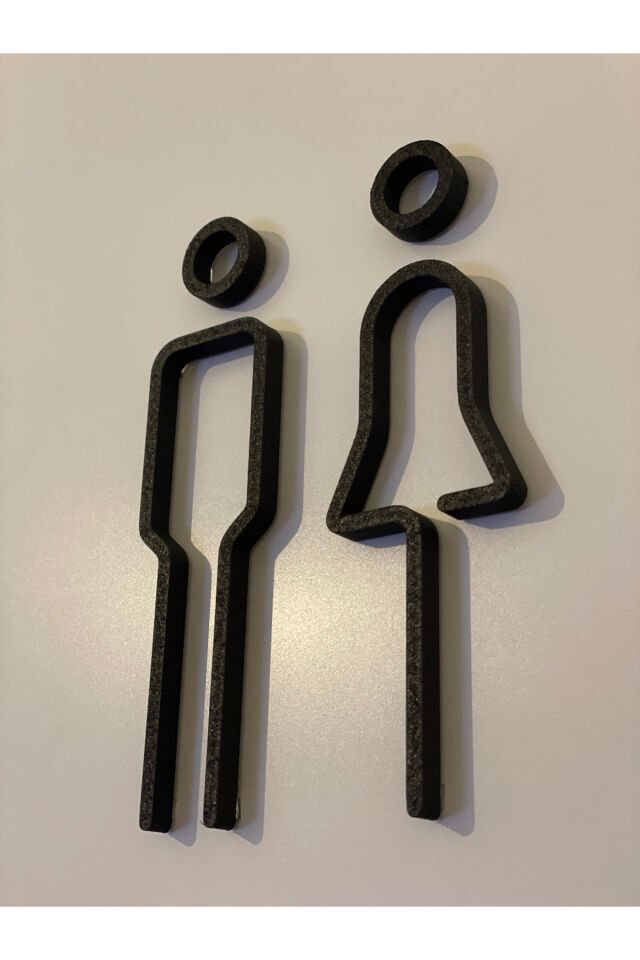 WC Kapı Tabelası – Erkek Kadın Tuvalet İşareti | Minimalist Kapı Süsü