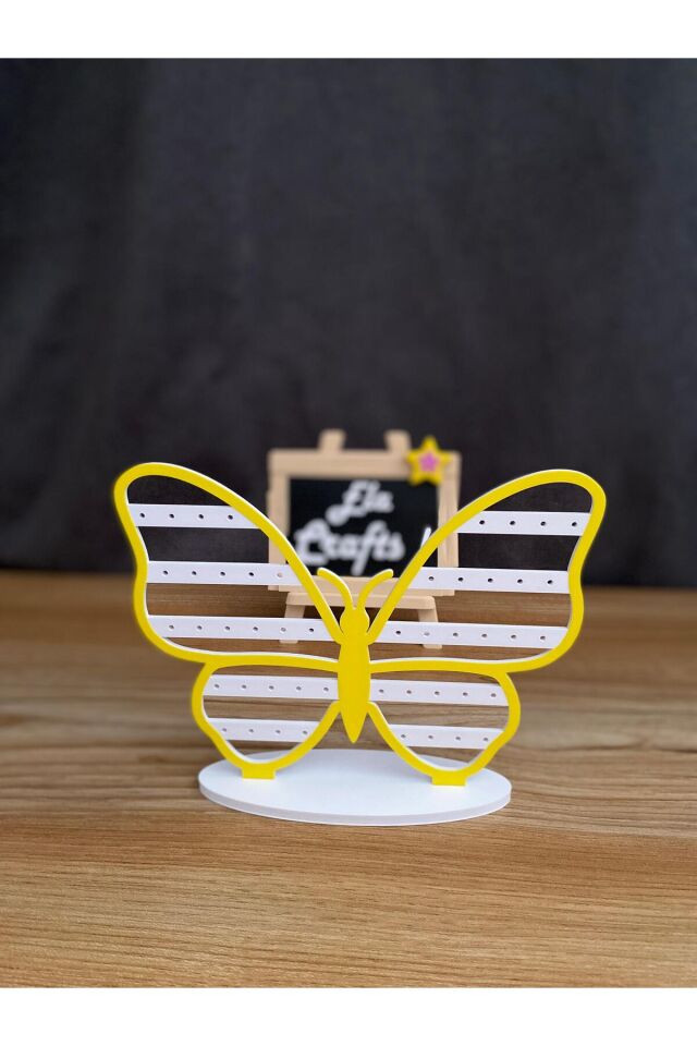 3D Kelebek Formlu Küpe Standı – Dekoratif Takı ve Aksesuar Düzenleyici, Masaüstü Organizer