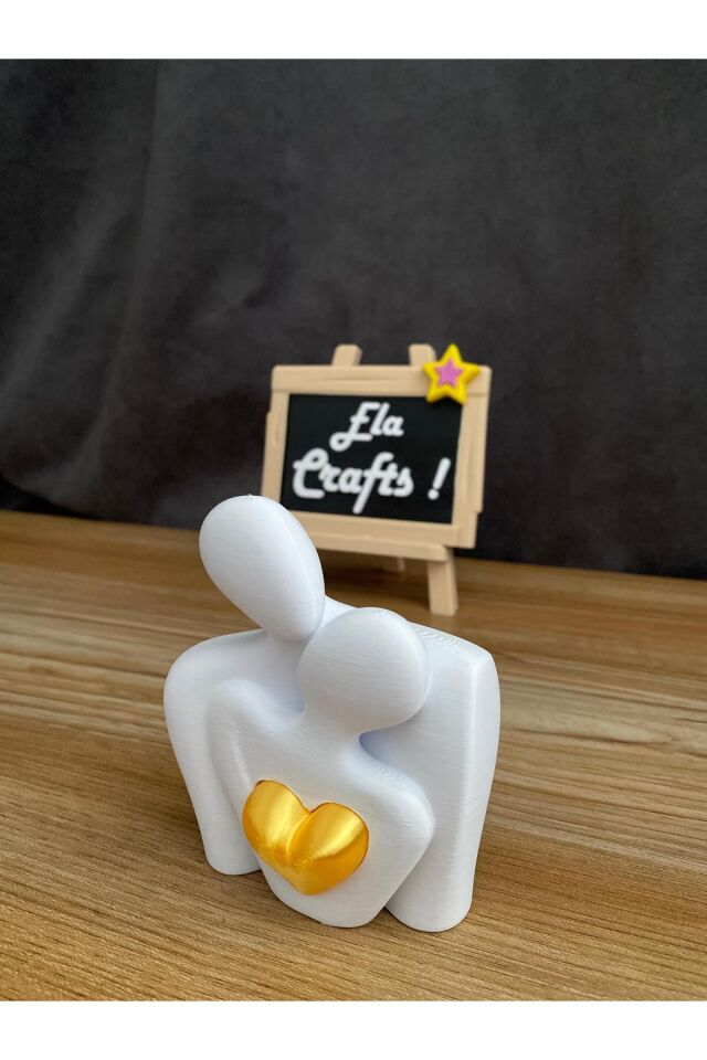 3D Kadın Erkek Figürlü Kalpli Masa ve Ev Dekoru Biblo – Romantik Çift