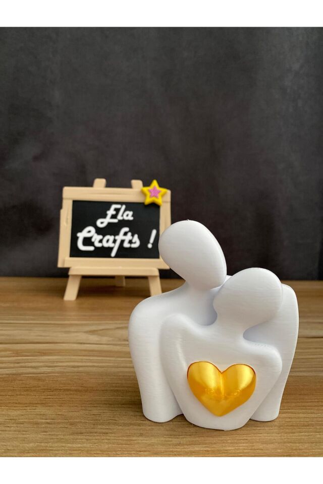 3D Kadın Erkek Figürlü Kalpli Masa ve Ev Dekoru Biblo – Romantik Çift