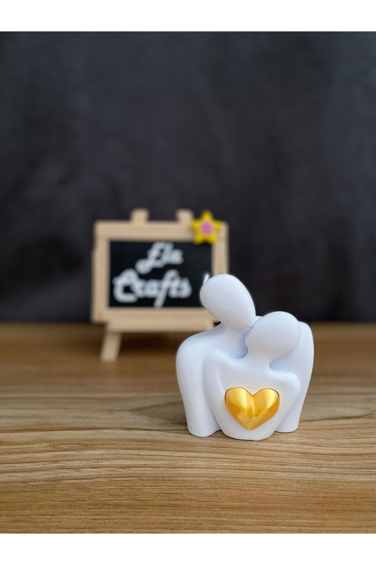 3D Kadın Erkek Figürlü Kalpli Masa ve Ev Dekoru Biblo – Romantik Çift