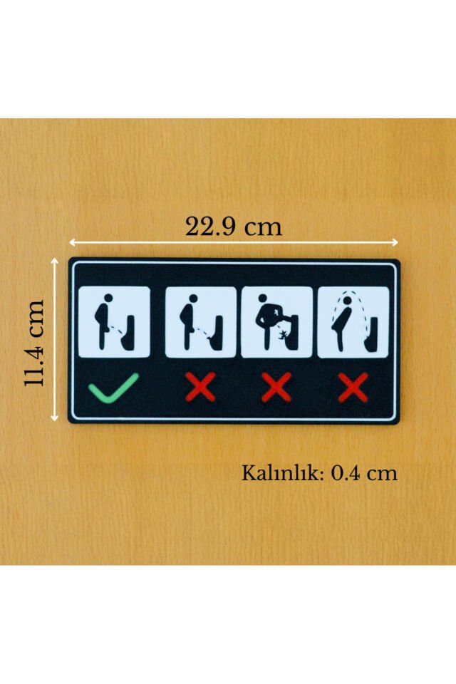Erkek WC Tuvalet Kullanım Talimatı Uyarı Levhası - Komik ve Eğitici Kapı Stickerı