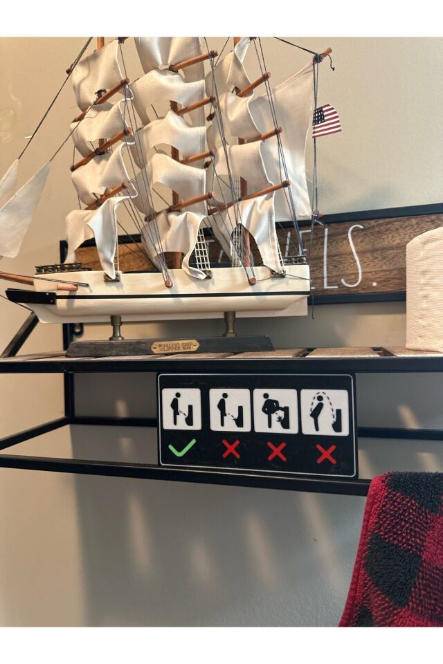 Erkek WC Tuvalet Kullanım Talimatı Uyarı Levhası - Komik ve Eğitici Kapı Stickerı