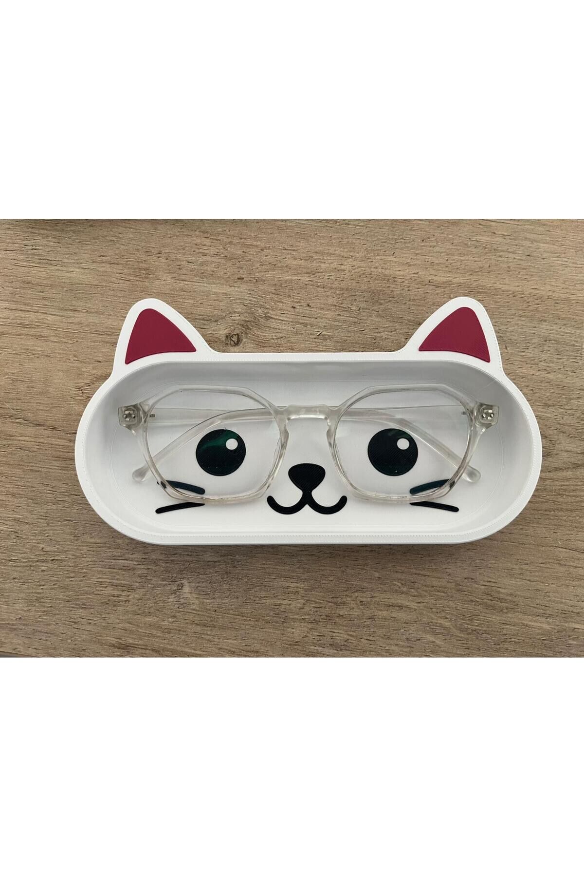 Sevimli Kedi Gözlük Tepsisi - Mücevher Takı Standı
