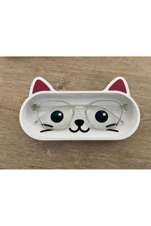 Sevimli Kedi Gözlük Tepsisi - Mücevher Takı Standı