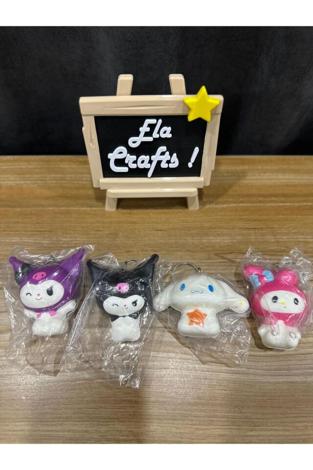 4 Adet Yumuşak Kuromi Anahtarlık