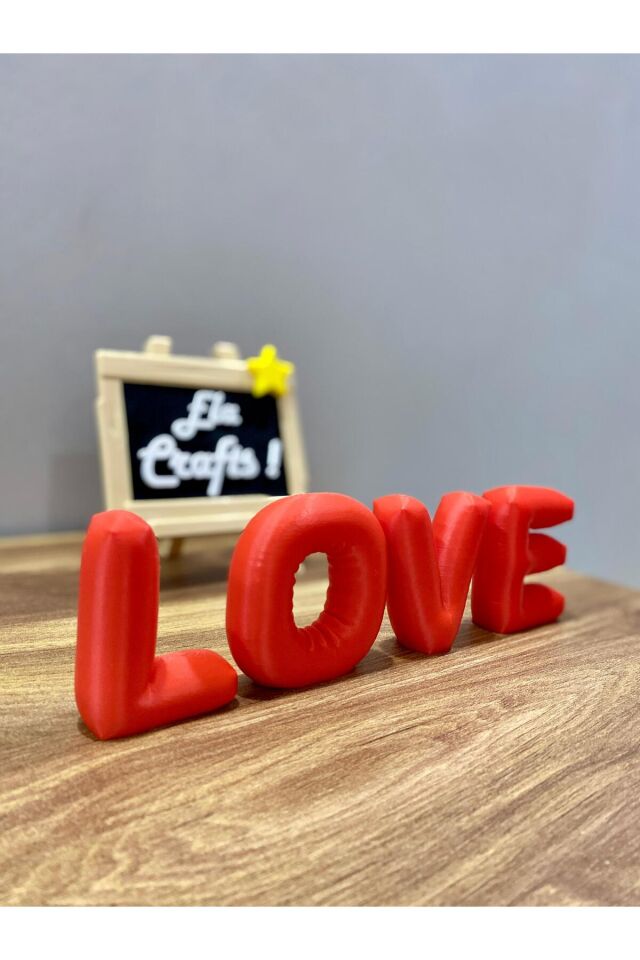 3D Yazıcı ile Üretilmiş LOVE Yazısı | Dekoratif Romantik Masa ve Duvar Süsü