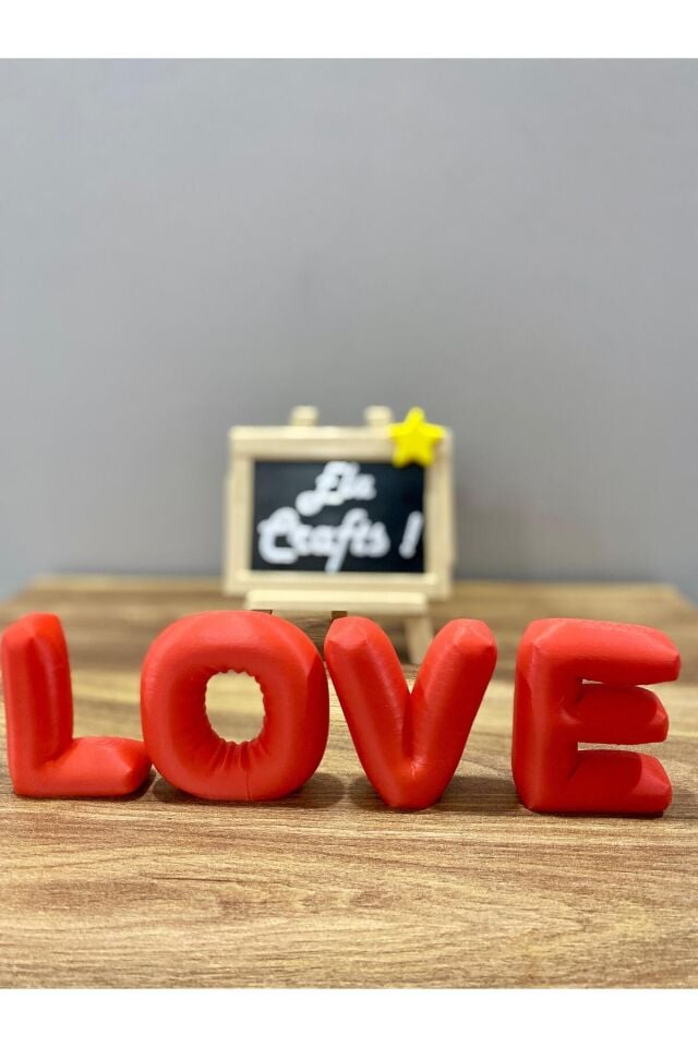 3D Yazıcı ile Üretilmiş LOVE Yazısı | Dekoratif Romantik Masa ve Duvar Süsü