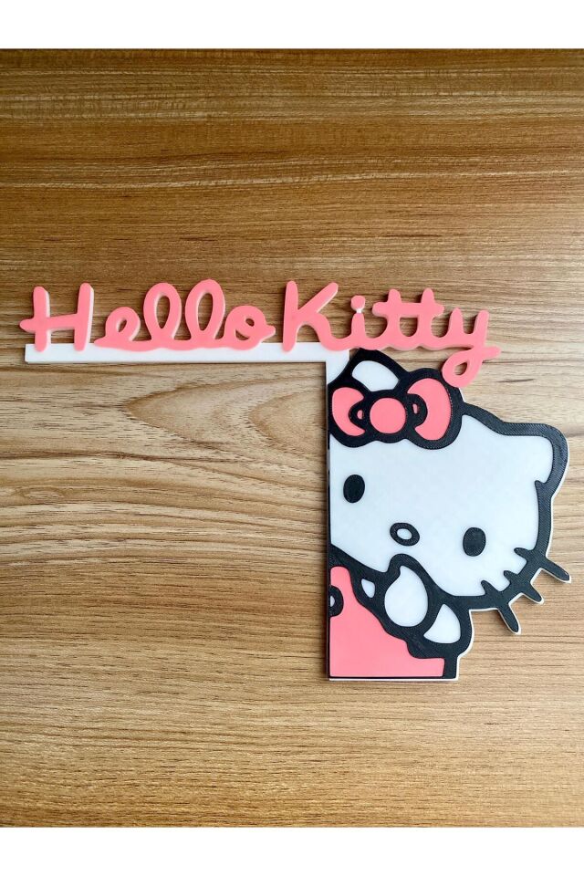 Özel Tasarım 3D Hello Kitty Kapı Üstü Süsü – Sevimli Dekor & El Yapımı