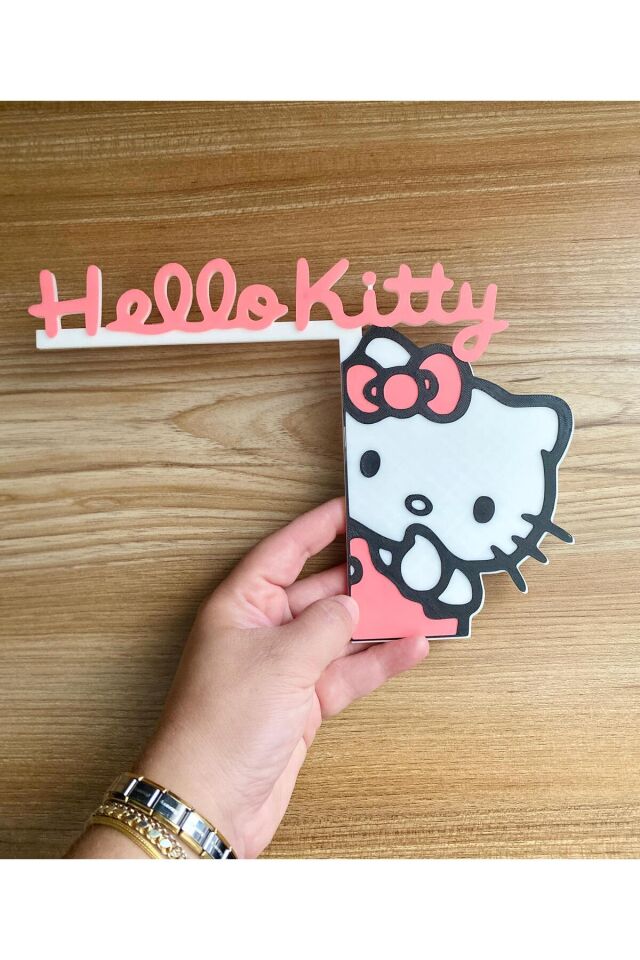 Özel Tasarım 3D Hello Kitty Kapı Üstü Süsü – Sevimli Dekor & El Yapımı