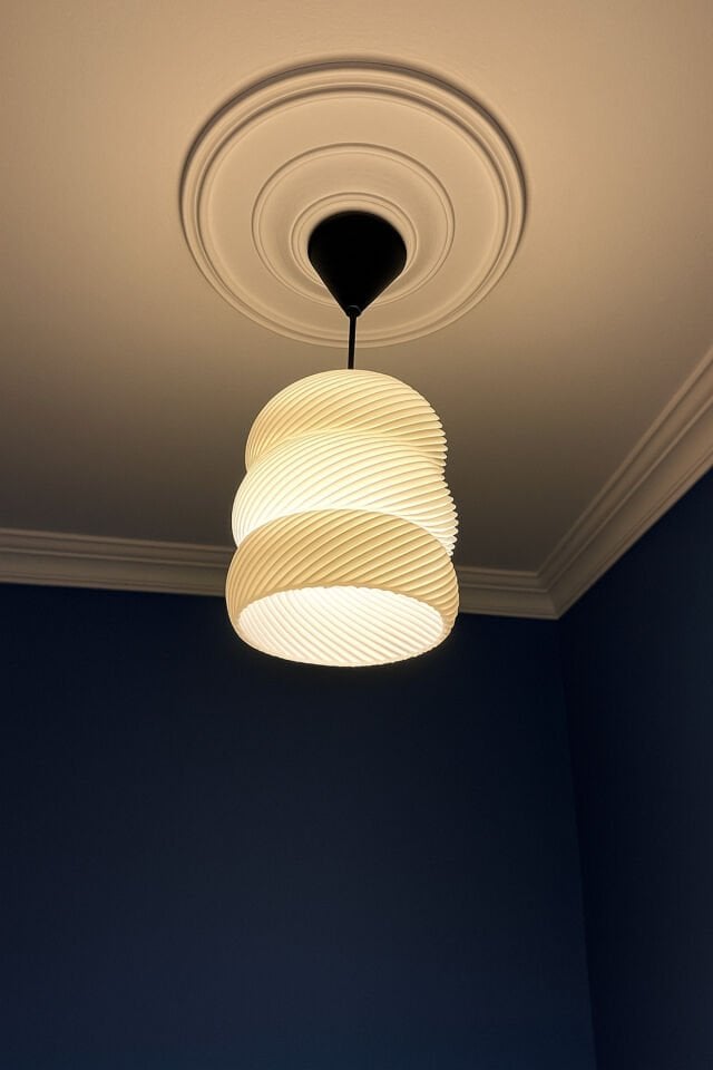 3D Baskı Modern Spiral Avize El Yapımı Özel Tasarım