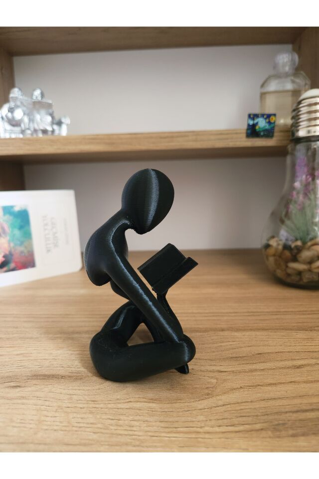 Kitap Okuyan Iskandinav Tarzı Biblo Heykel Figürü