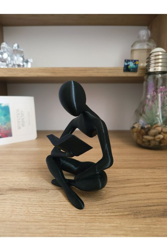 Kitap Okuyan Iskandinav Tarzı Biblo Heykel Figürü