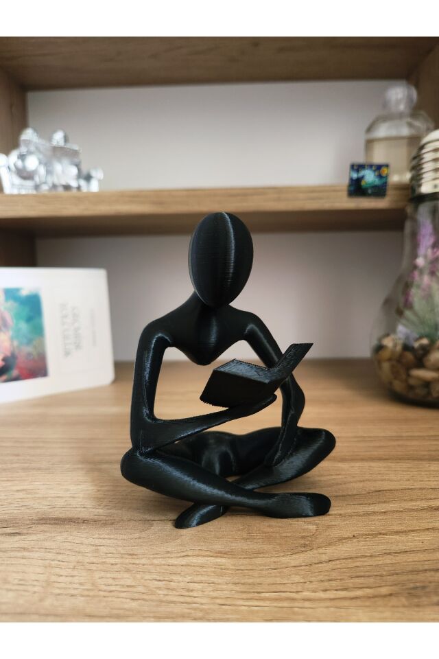 Kitap Okuyan Iskandinav Tarzı Biblo Heykel Figürü