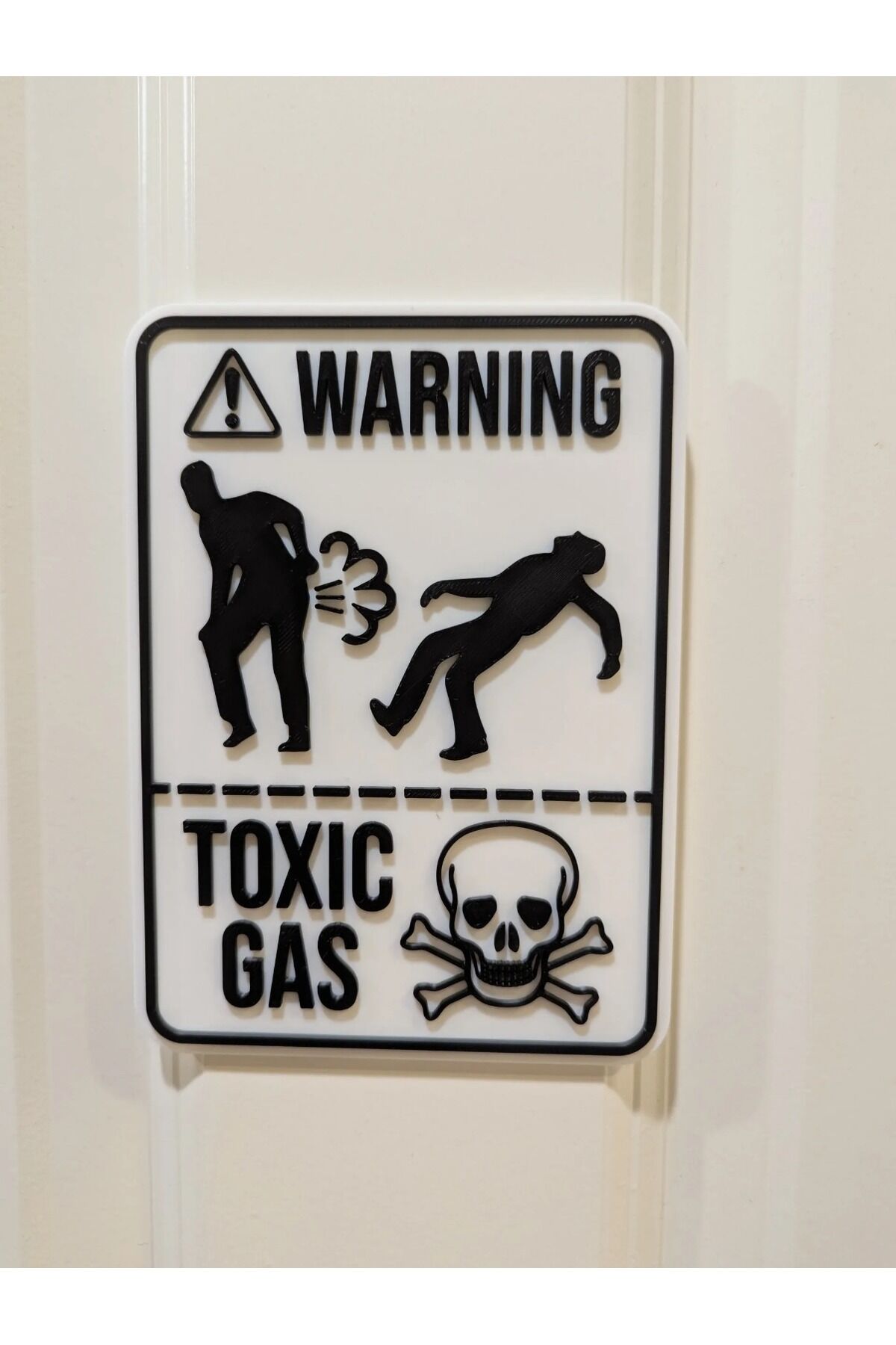 Banyo - Tuvalet Kapısı Toksik Gaz Levhası - Kapı Süsü - Espirili Kapı Süsü