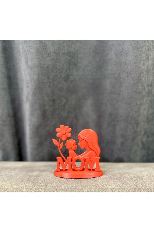 Annelere Özel 3D Baskı Kırmızı Dekoratif Obje | Masaüstü Süs Eşyası
