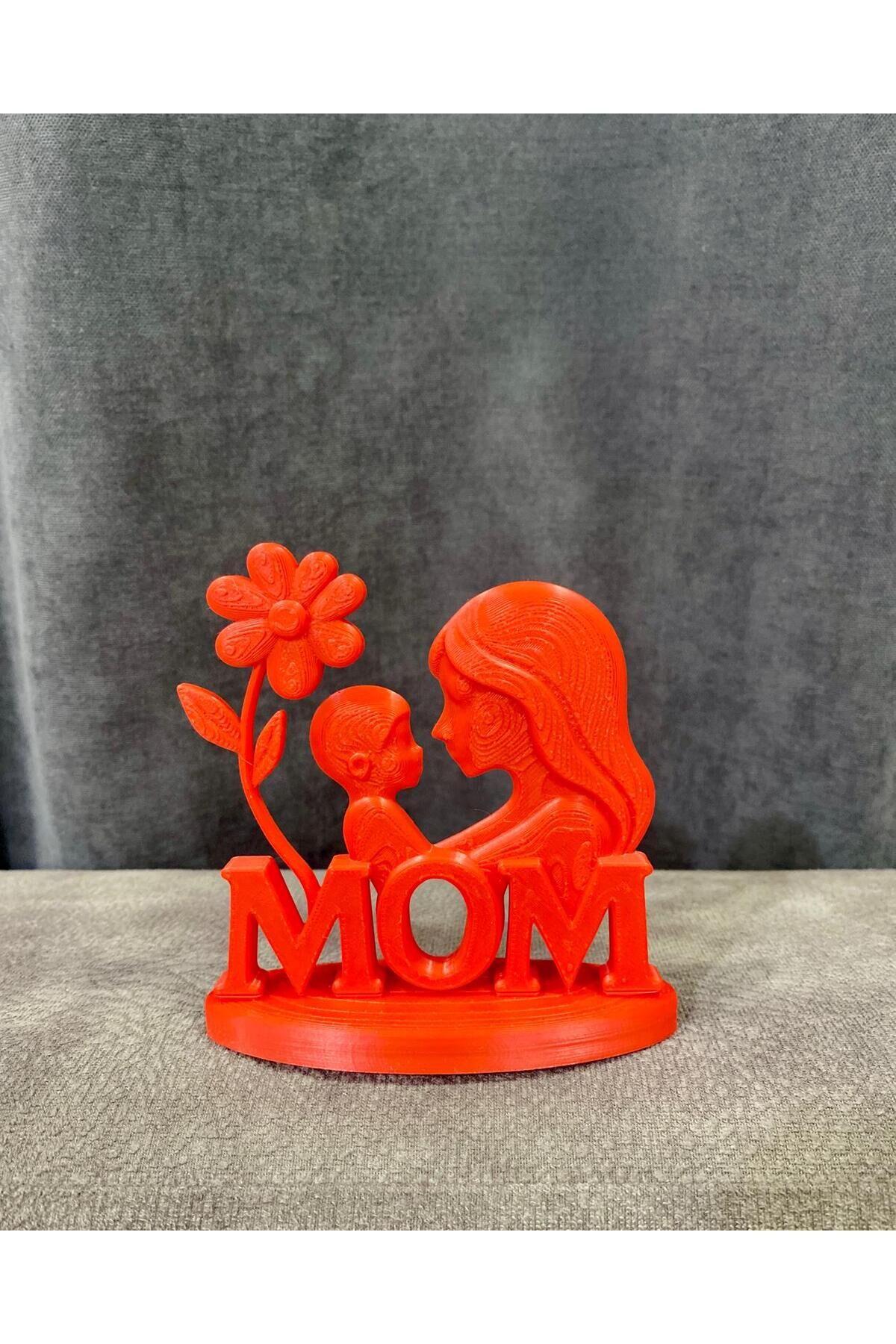 Annelere Özel 3D Baskı Kırmızı Dekoratif Obje | Masaüstü Süs Eşyası