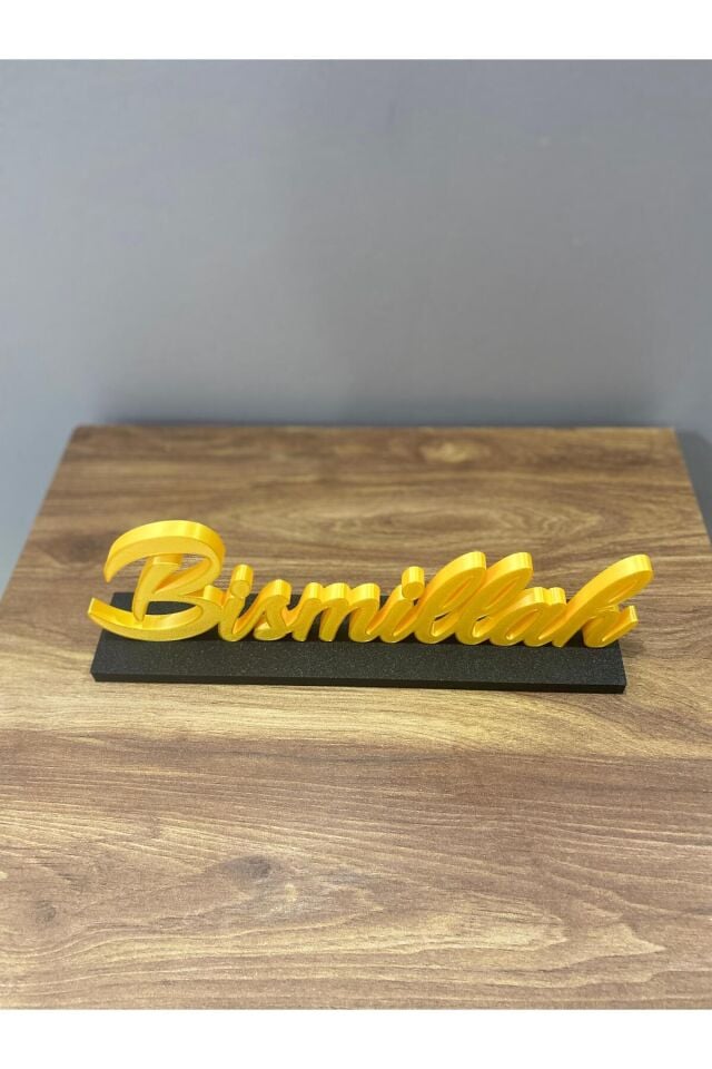 Bismillah Yazılı Dekoratif Masa Üstü Yazı Şık ve Anlamlı Tasarım