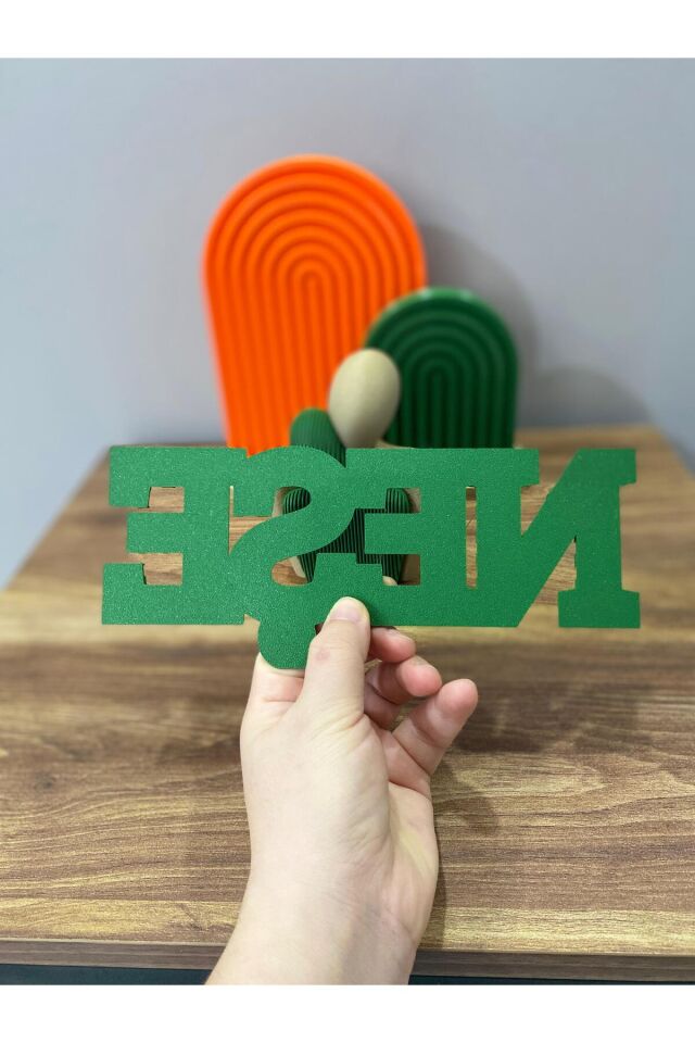 Kişiye Özel Kabartmalı İsim Yazısı –Tüm Renklerde Baskı | Kapıya Yapıştırılabilir & Dekoratif