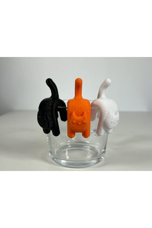 Sevimli Eriyen Kedi Modelli Çay Poşeti Tutucu