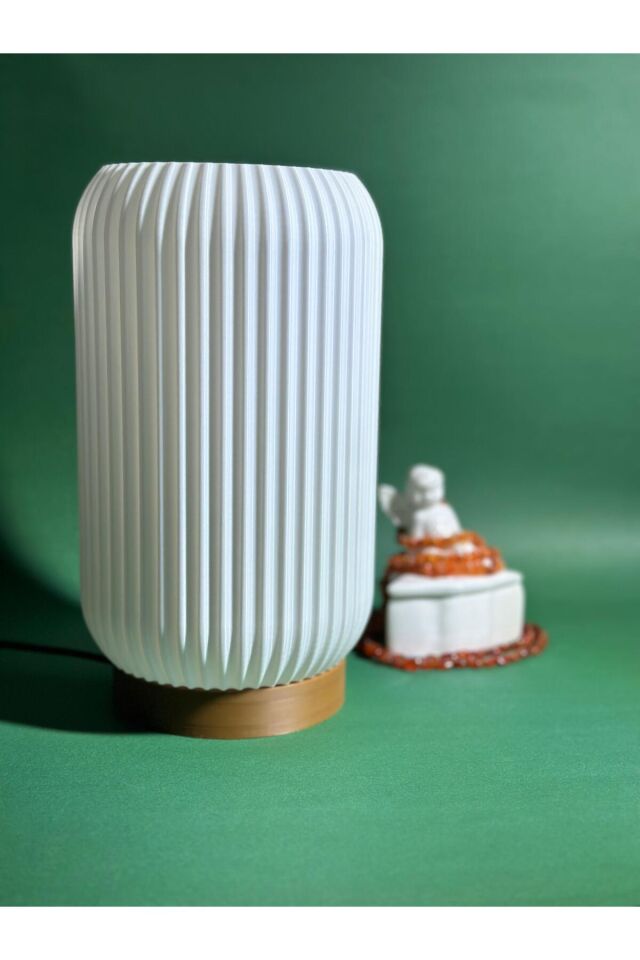 Modern Ribbed Tasarımlı 3d Baskı Masa Abajur