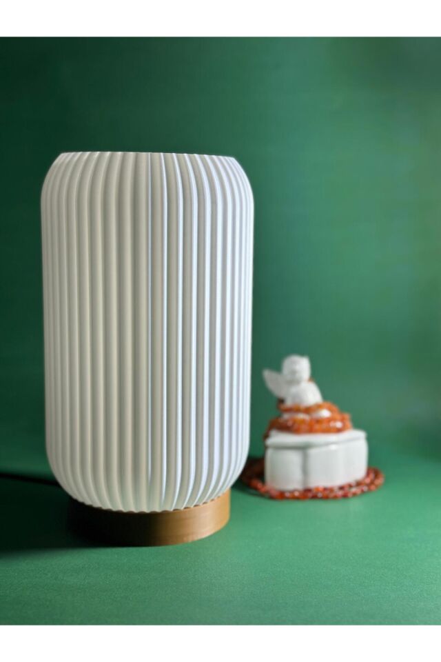 Modern Ribbed Tasarımlı 3d Baskı Masa Abajur