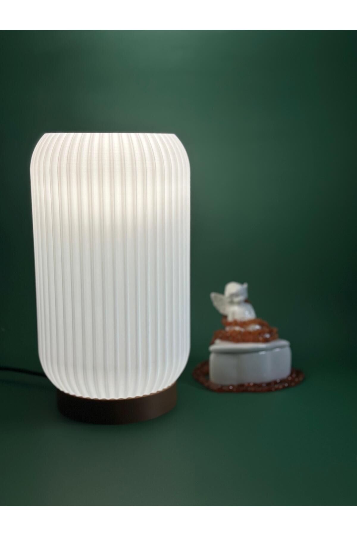 Modern Ribbed Tasarımlı 3d Baskı Masa Abajur