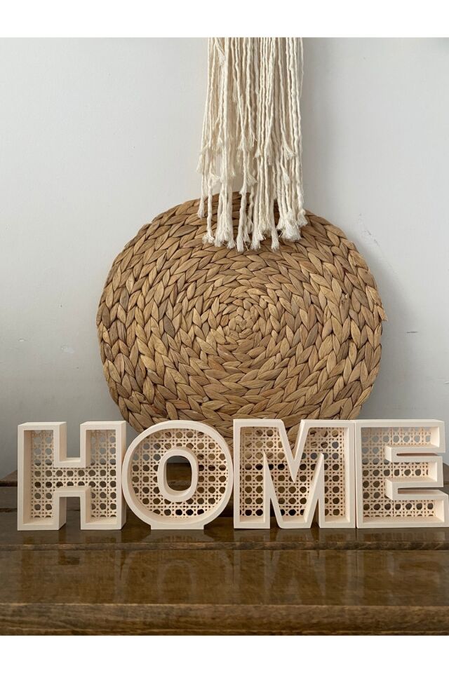 HOME Yazılı Hazeran Görünümlü Dekoratif Obje