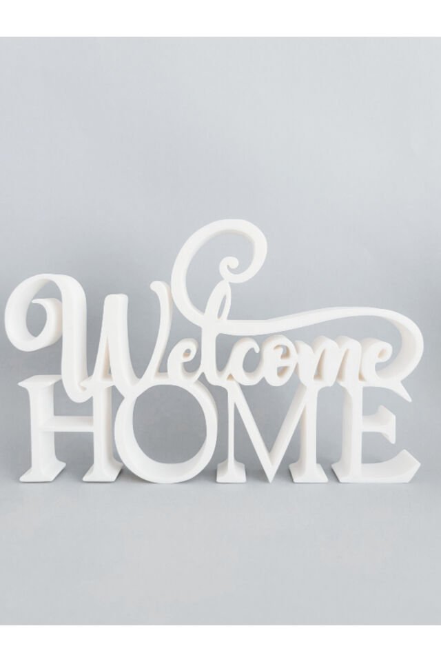 Welcome Home Yazılı Modern Dekoratif Hediyelik Kapı, Masa Süsü