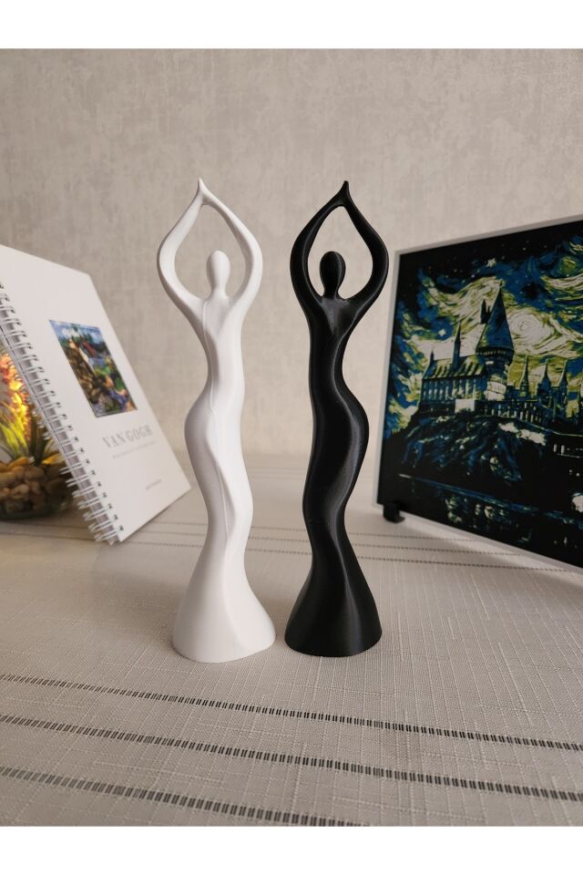 2 li Dans Eden Kadın Heykel Takımı Iskandinav Tarzı Biblo Heykel Figür